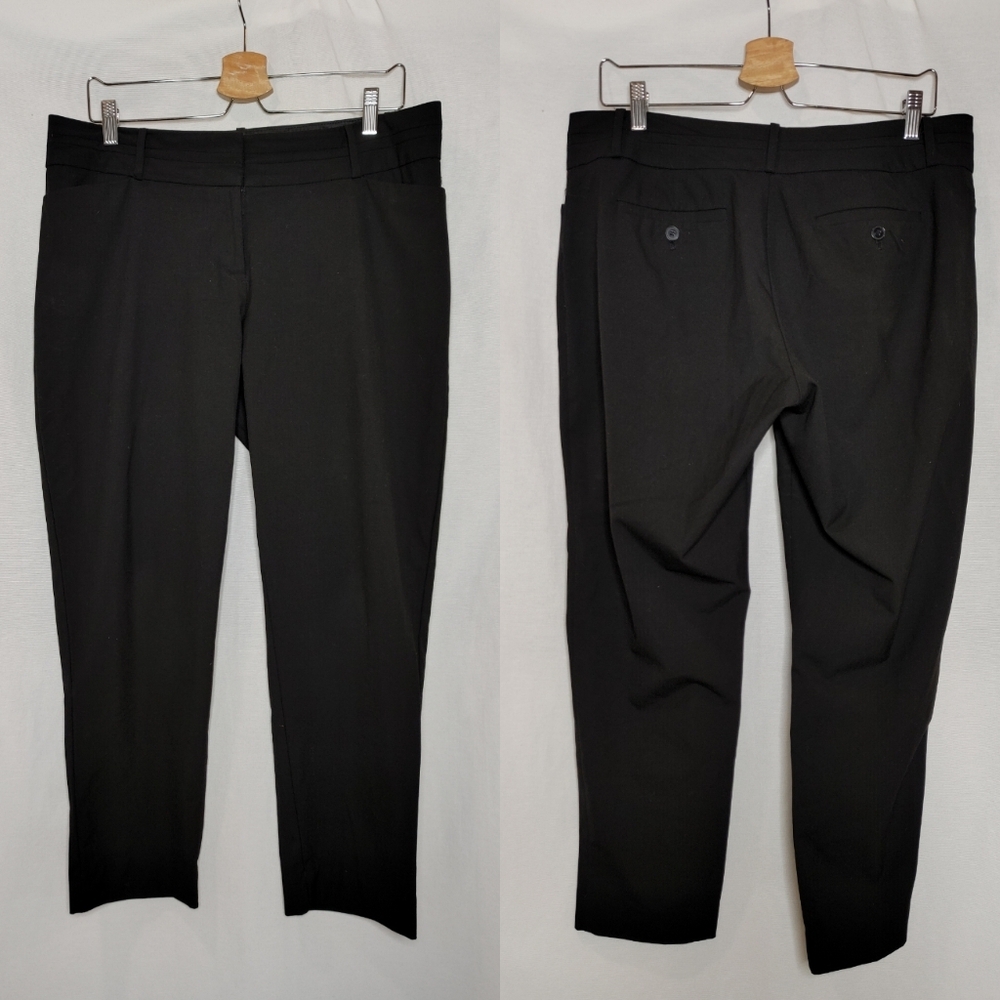 The Limited Lexie Fit Ankle Pants‎ Trouser MidRise Black Workwear 12r 12 Regular